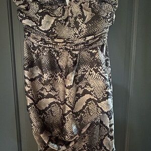 Aryn K Black and White Strapless Dress